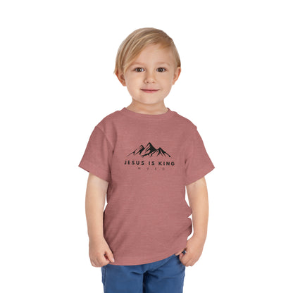 Toddler Short Sleeve T-Shirt, Cotton, Jesus Is King, Crew neck T-shirt, Matching family T-shirt, Christian faith, and love