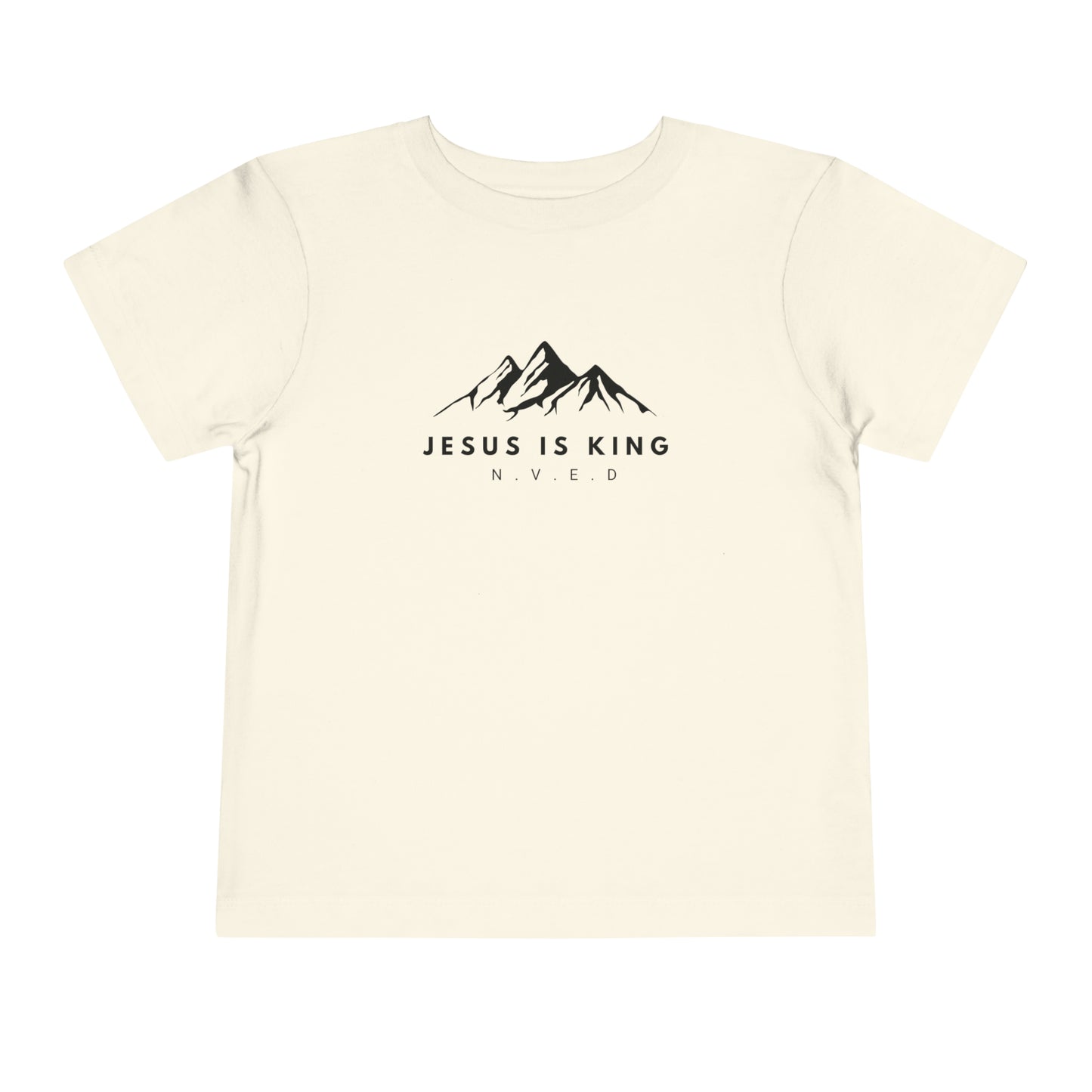 Toddler Short Sleeve T-Shirt, Cotton, Jesus Is King, Crew neck T-shirt, Matching family T-shirt, Christian faith, and love