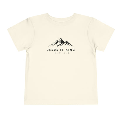 Toddler Short Sleeve T-Shirt, Cotton, Jesus Is King, Crew neck T-shirt, Matching family T-shirt, Christian faith, and love