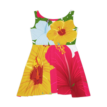 Summer Hibiscus Dress Women's Skater Dress (AOP)