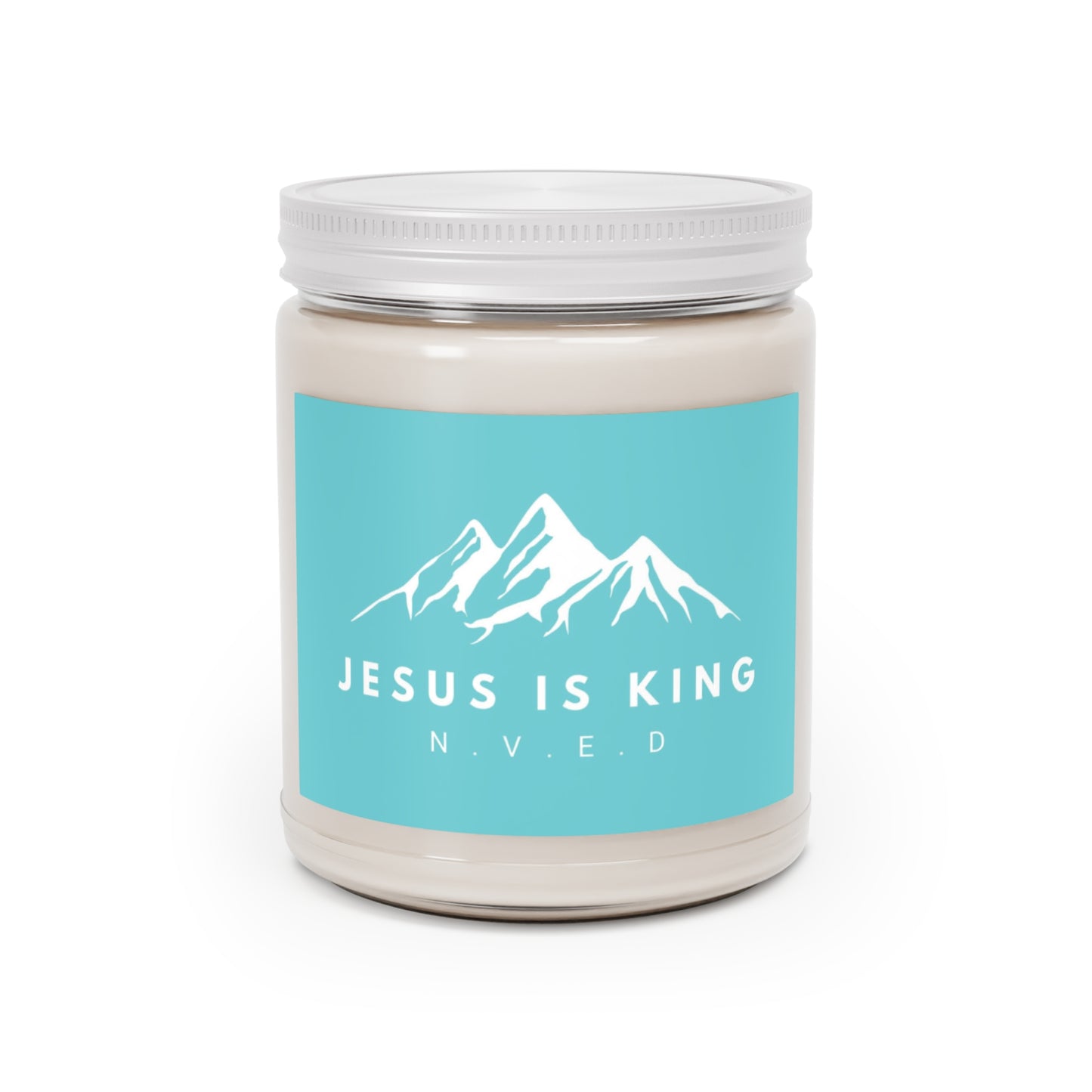 Jesus is King Teal Scented Candles, 9oz