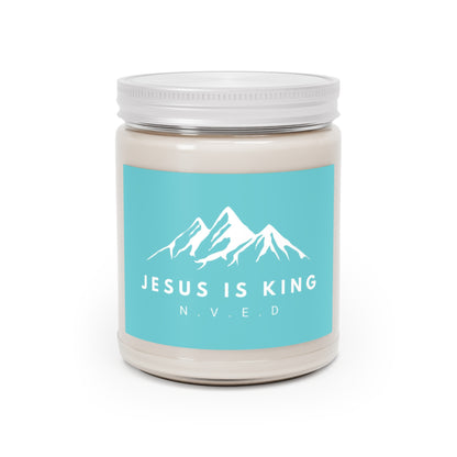 Jesus is King Teal Scented Candles, 9oz