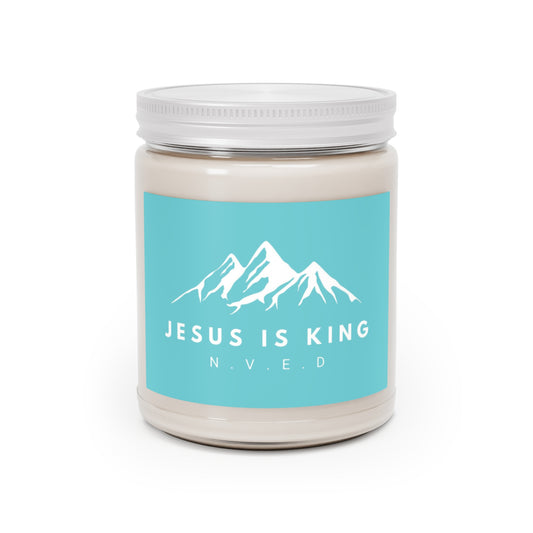 Jesus is King Teal Scented Candles, 9oz