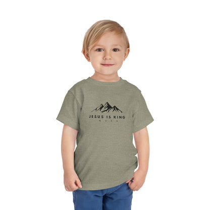 Toddler Short Sleeve T-Shirt, Cotton, Jesus Is King, Crew neck T-shirt, Matching family T-shirt, Christian faith, and love
