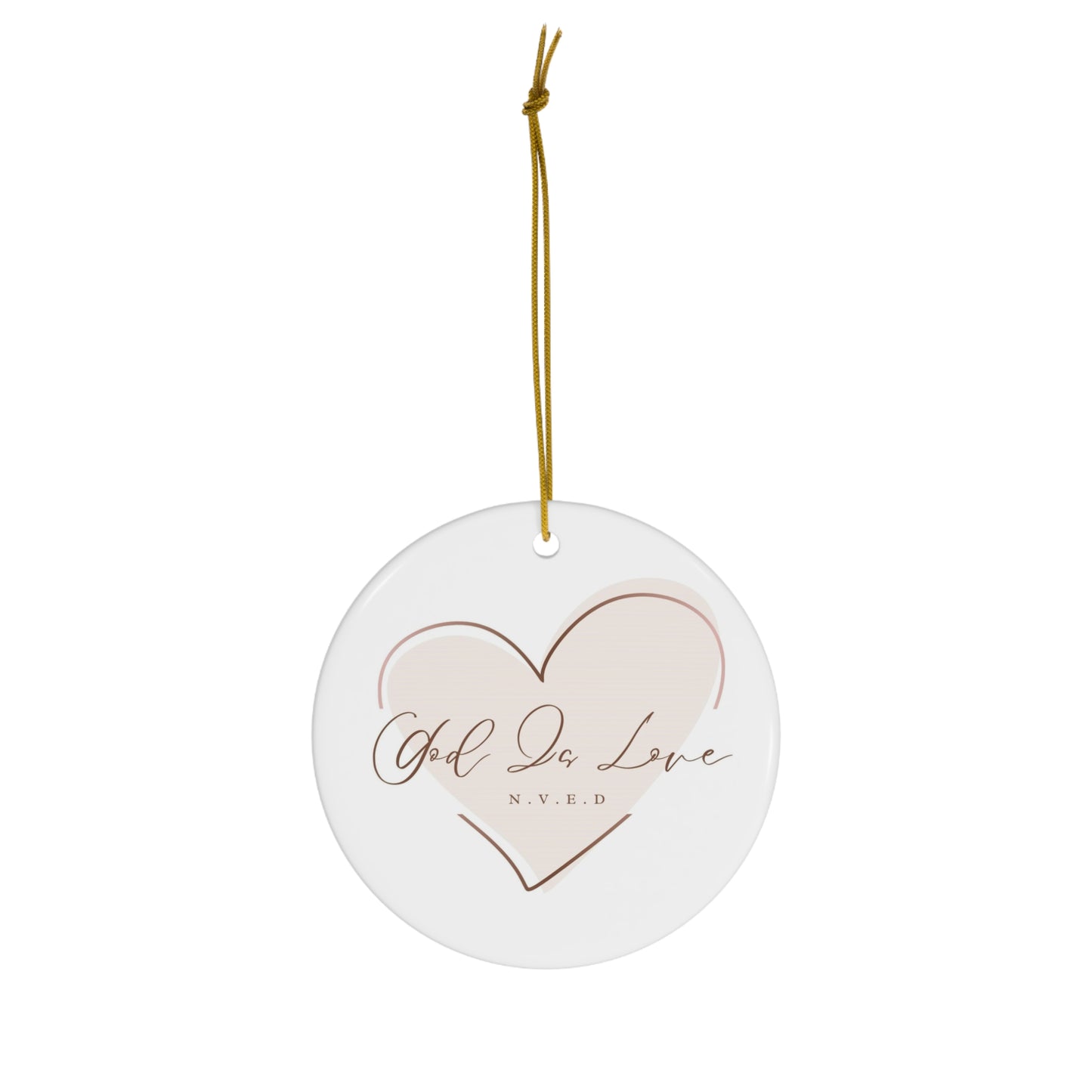God Is Love Christmas Ceramic Ornament, 3 Shapes