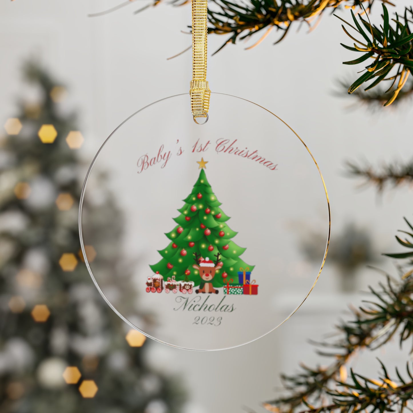 Personalized Baby's First Christmas Acrylic Ornaments 2023