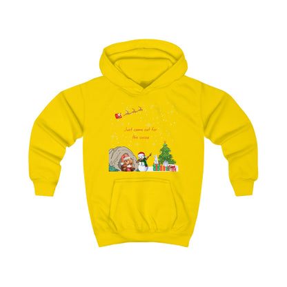 Kids Hoodie — Starry Night Christmas Bear with Hot Cocoa & Santa Sleigh