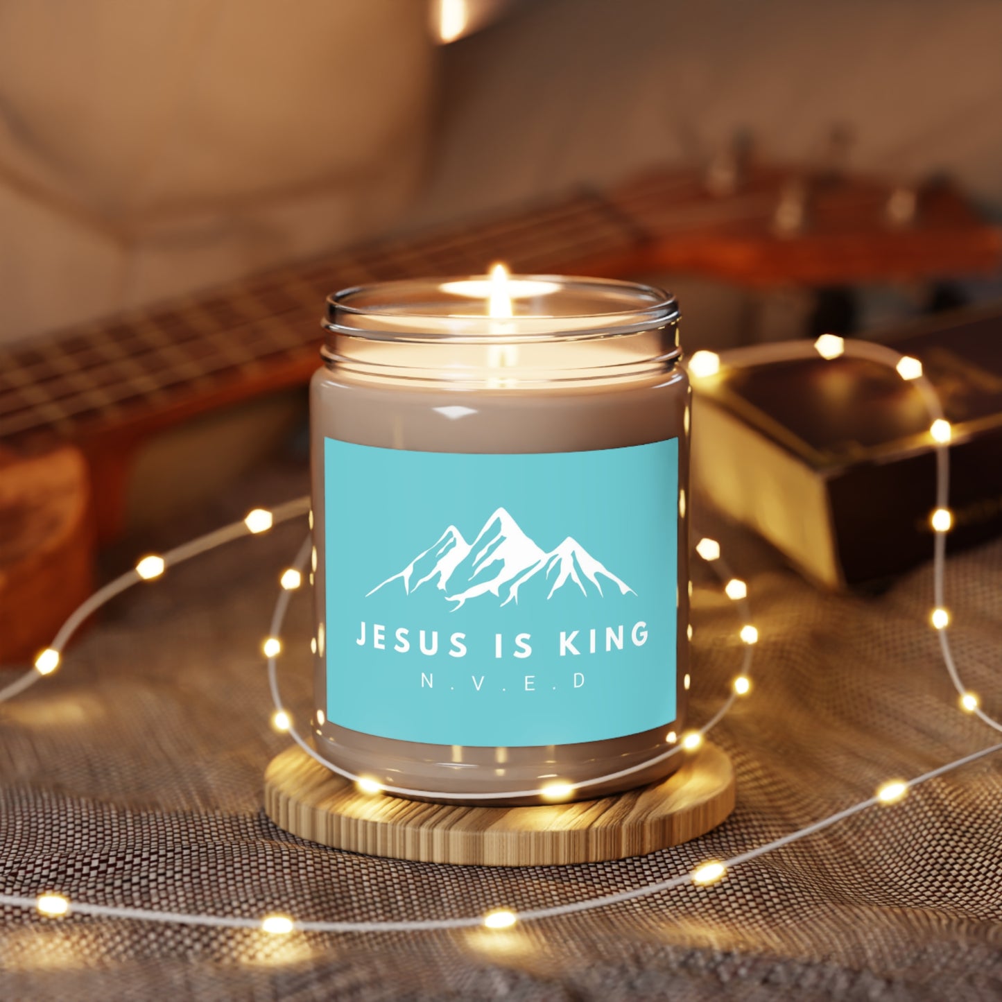 Jesus is King Teal Scented Candles, 9oz