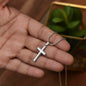 Personalized Stainless-steel Cross with snake chain Jesus Is King - Christians Unite  Best Gift for all occasions