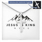 Personalized Stainless-steel Cross with snake chain Jesus Is King - Christians Unite  Best Gift for all occasions