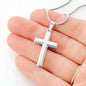 Personalized Stainless-steel Cross with snake chain Jesus Is King - Christians Unite  Best Gift for all occasions