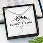 Personalized Stainless-steel Cross with snake chain Jesus Is King - Christians Unite  Best Gift for all occasions