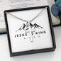 Personalized Stainless-steel Cross with snake chain Jesus Is King - Christians Unite  Best Gift for all occasions