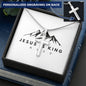 Personalized Stainless-steel Cross with snake chain Jesus Is King - Christians Unite  Best Gift for all occasions