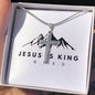 Personalized Stainless-steel Cross with snake chain Jesus Is King - Christians Unite  Best Gift for all occasions
