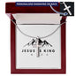 Personalized Stainless-steel Cross with snake chain Jesus Is King - Christians Unite  Best Gift for all occasions