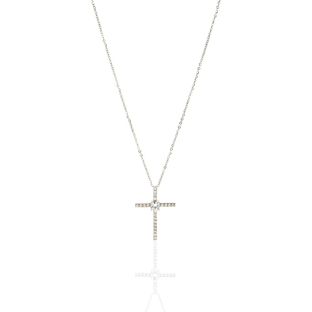 14K White Gold Dipped Cubic Zirconia Stones Beautiful Womens Necklace best gift for all occasions Weddings, Baptisms, Birthdays, Christmas and and all ages